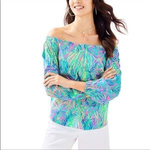Lilly Pulitzer Adria Silk top flora size XS